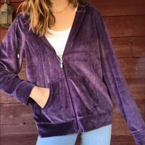 Purple Velour Zip Up